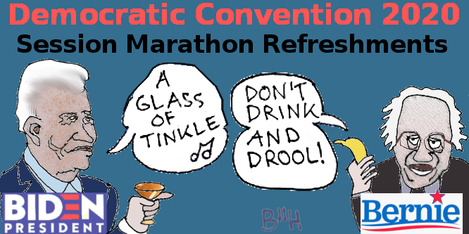 Cartoon: Biden tries a trick with tinkle, but Bernie warns to not drink and drool