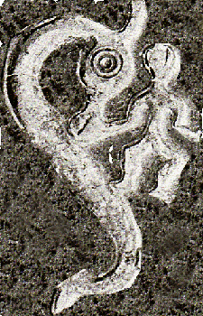 Lindwurm und Heiland, Detail einer keltischen Bronze-Arbeit