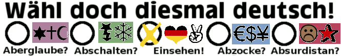 Banner: Waehl doch diesmal deutsch!