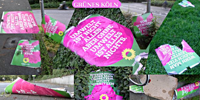 Bild: Gruene Plakate im Gruenen