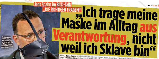 Bild: Minister Jens Spahn mit SM-Maske