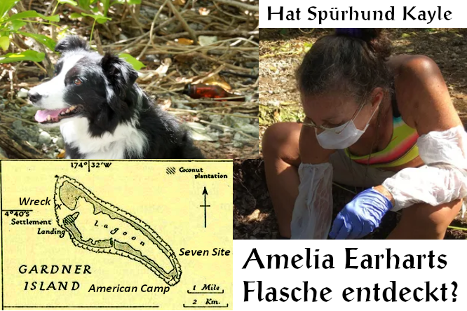 Bild: Bild von einem Hund, Landkarte und Ausgrabung