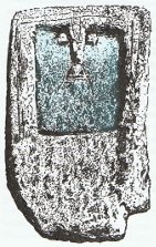 Asquera Stele mit Gesicht